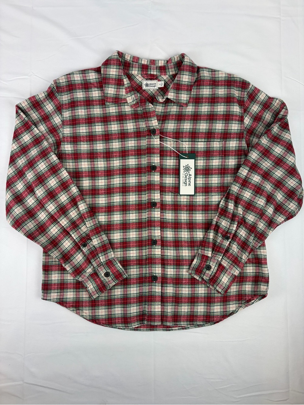 *NEW* Alpine Design Plaid Flannel Shirt 100% Cotton Red & Green Women’s Small